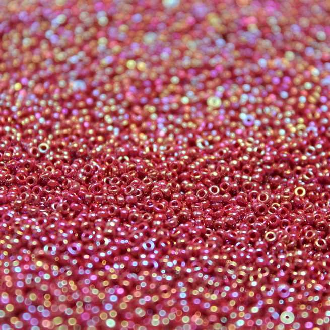 Opaque Dark Red AB ~ 11/0 JSB 425A Japanese seed beads