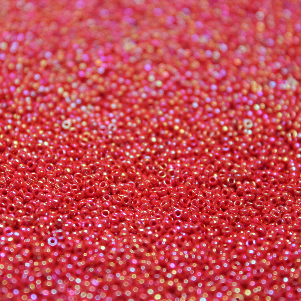Opaque Red AB ~ 15/0 JSB 426A Japanese seed beads