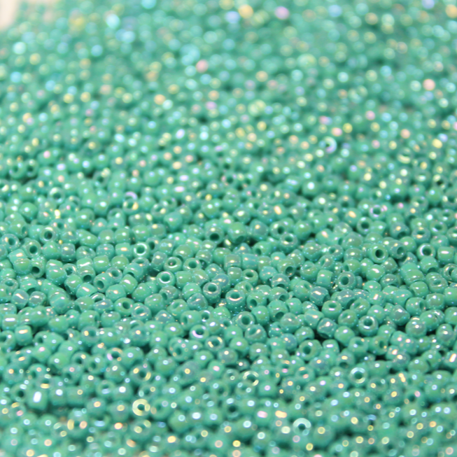 Opaque Turquoise Green AB ~ 11/0 JSB 430R Japanese Seed Beads