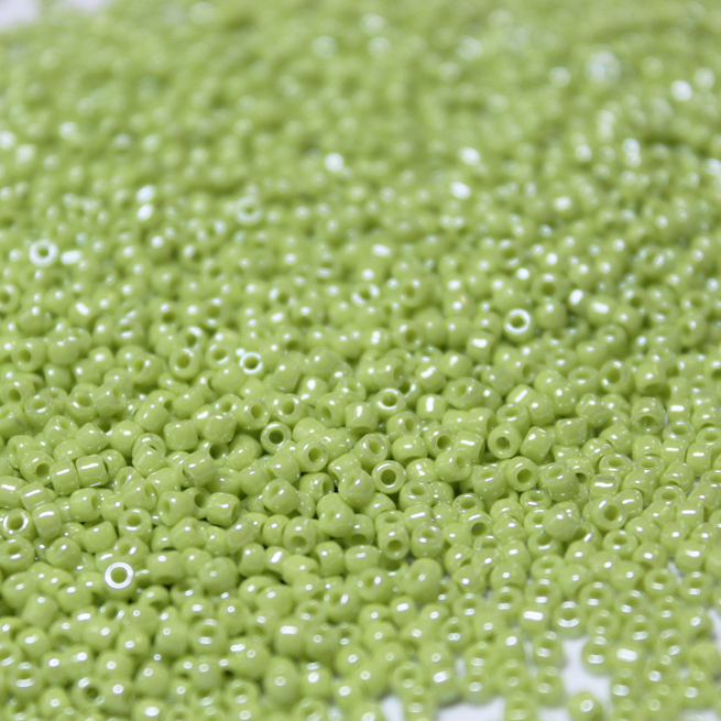 Opaque Lime Green Luster ~ 11/0 JSB 431A Japanese seed beads