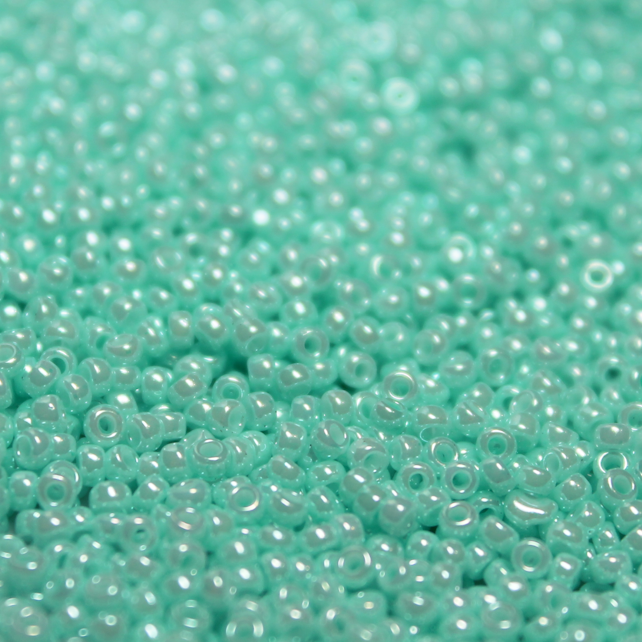 Opaque Dyed Soft Mint Luster ~ 11/0 JSB 431F Japanese seed beads