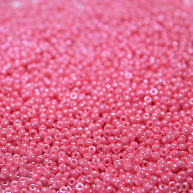Opaque Dyed Pink Rose Luster ~ 11/0 JSB - 434 Japanese seed beads