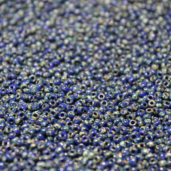 Picasso Opaque Cobalt ~ 11/0 JSB 4518 Japanese seed beads