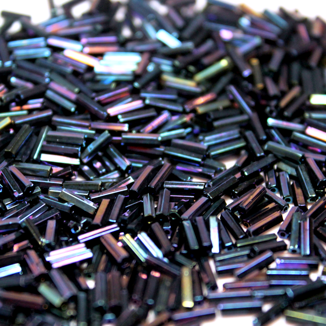 Metallic Blue Nebula Iris Bugles ~ 6mm STRAIGHT 452