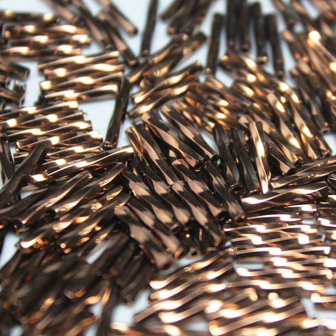 Copper Brown Bugles ~ 12mm TWIST 457A