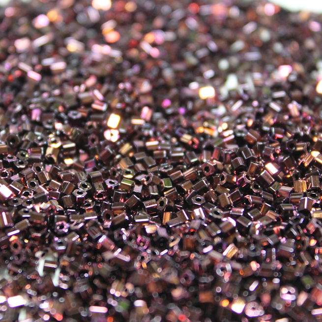 Metallic Raspberry Bronze Iris ~ 11/0 HEX 460A