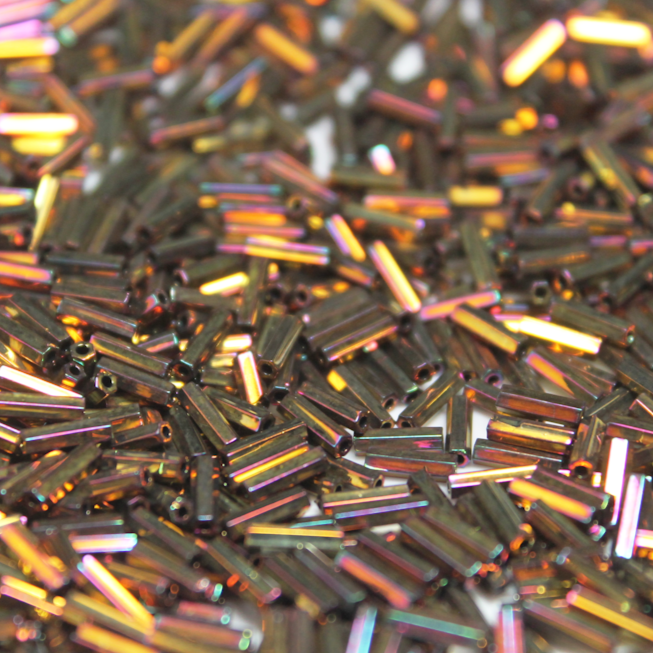 *CLOSEOUT CLEARANCE * Gold Iris Bugles ~ 6mm STRAIGHT 462D