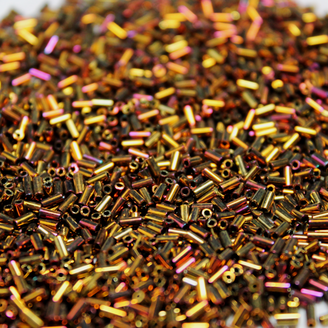 * CLOSE OUT * Gold Iris Bugles ~ 3mm 462D