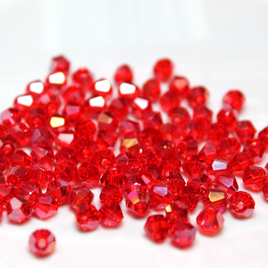 4mm Transparent Ruby Red AB Glass Bicone - 4B16