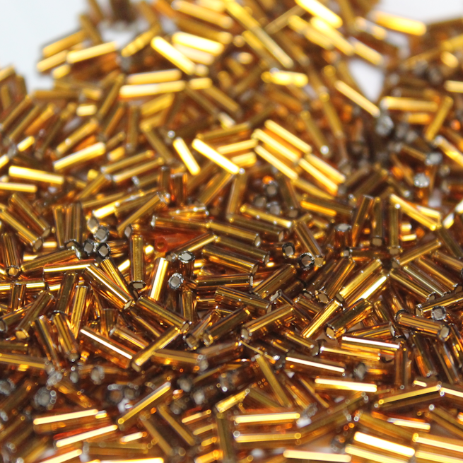 Silver Lined Dark Topaz Bugles ~ 6mm STRAIGHT 5