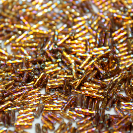 6mm Spiral Bugles - Silver Lined Topaz AB  - 648