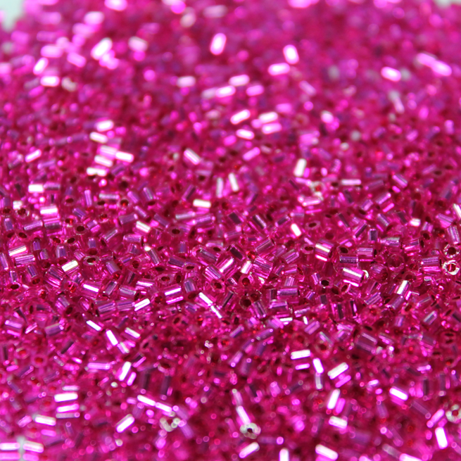 Silver Lined Dyed Fuchsia ~ 11/0 HEX 76 Japanese seed beads