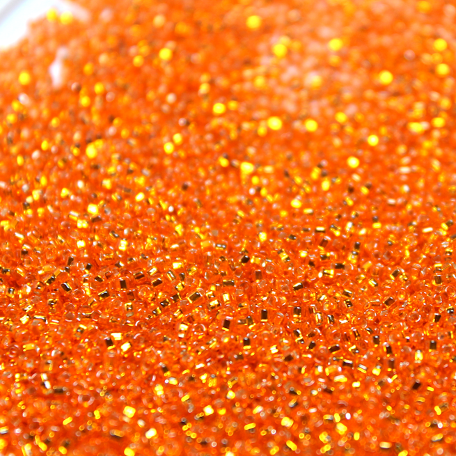 Silver Lined Orange ~ 15/0 JSB 9
