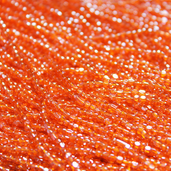 ***CLOSEOUT*** 9/0 Tri-Cut Transparent Dark Orange Luster - 9T118