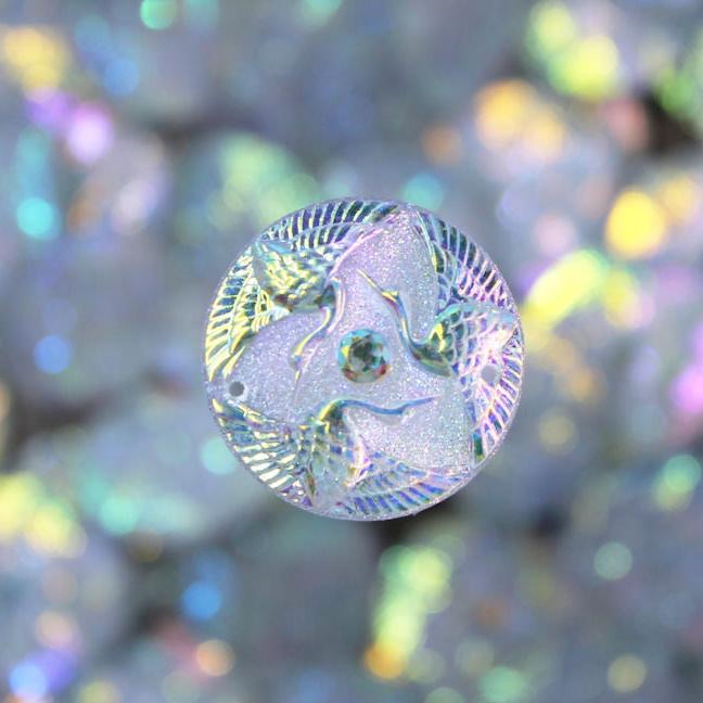 Clear Ab Round Waterbird sew on Gems - S166