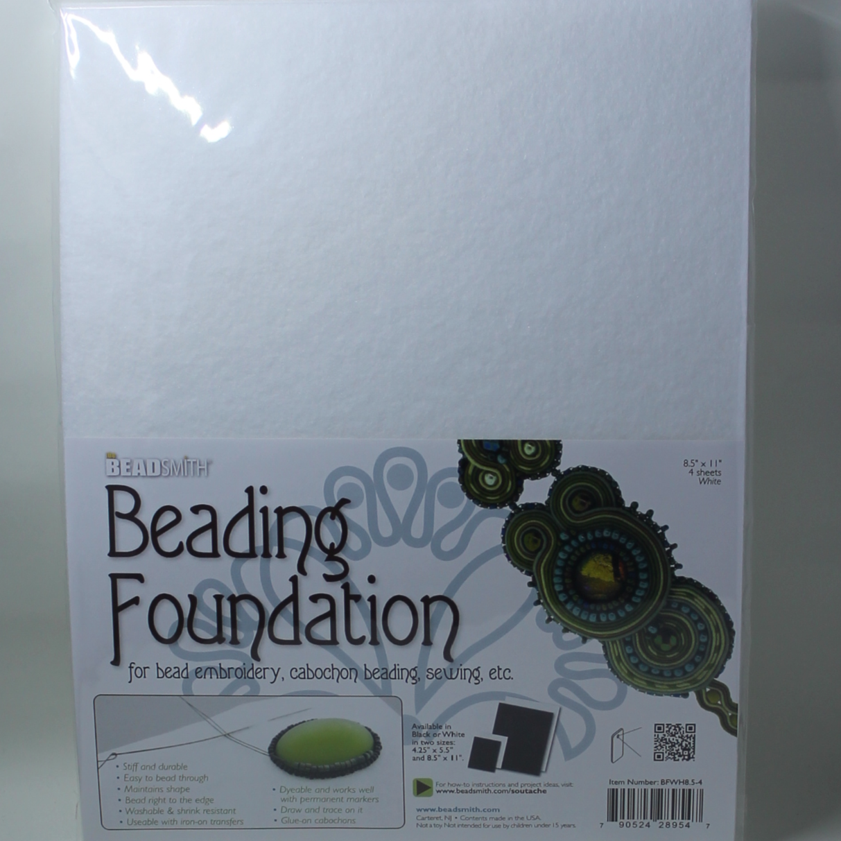 Beadsmith's Foundation - 8 1/2x11", White 4 sheets
