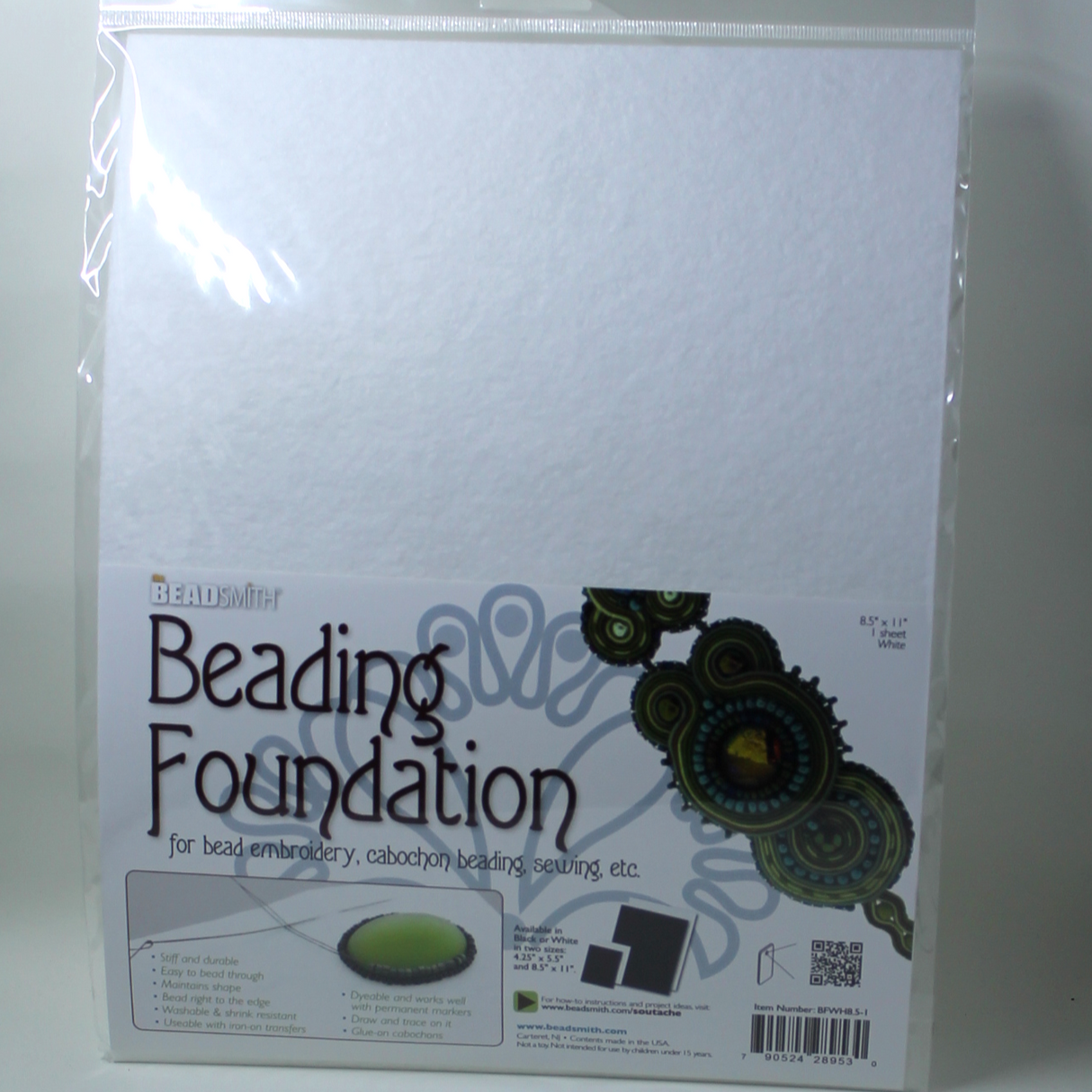 Beadsmith's Foundation - 8 1/2x11", White Single Sheet