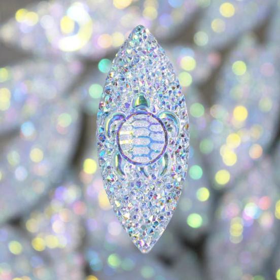 Clear AB Navette Resin Turtle sew on Gems - S167
