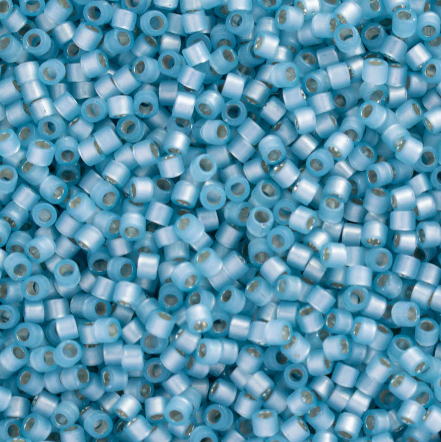 *CLOSEOUT CLEARANCE * DB628 Delica Silver Lined Light Aqua Blue Alabaster - C-26