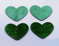 Emerald Glitter Pearl Heart Resin Slab - T10