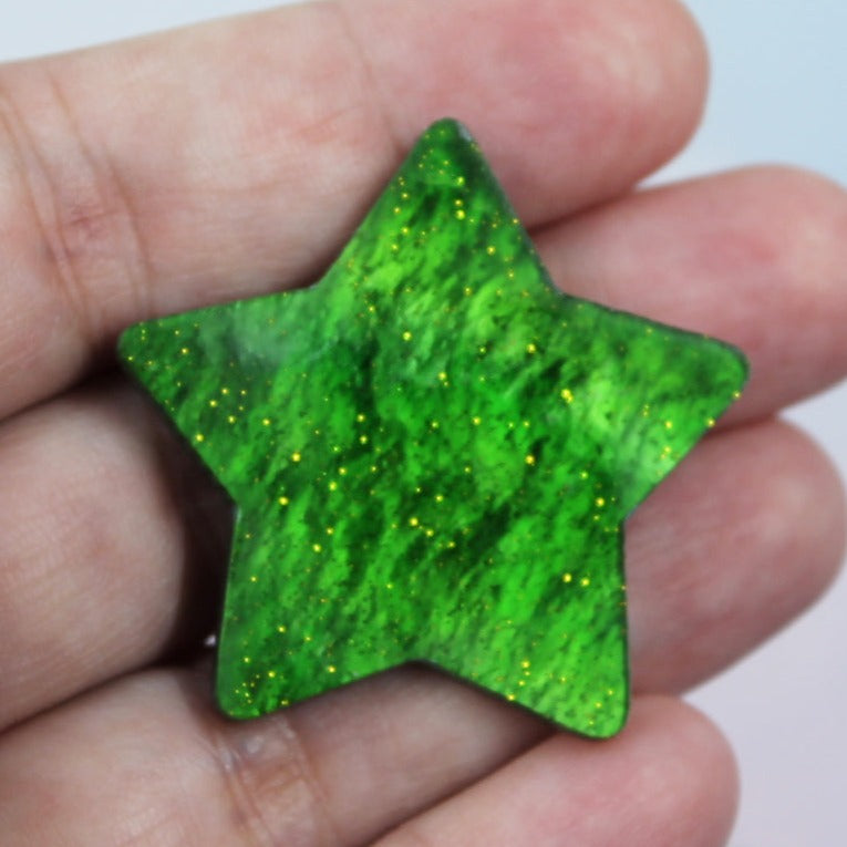 Emerald Glitter Pearl Star Resin Slab - S25