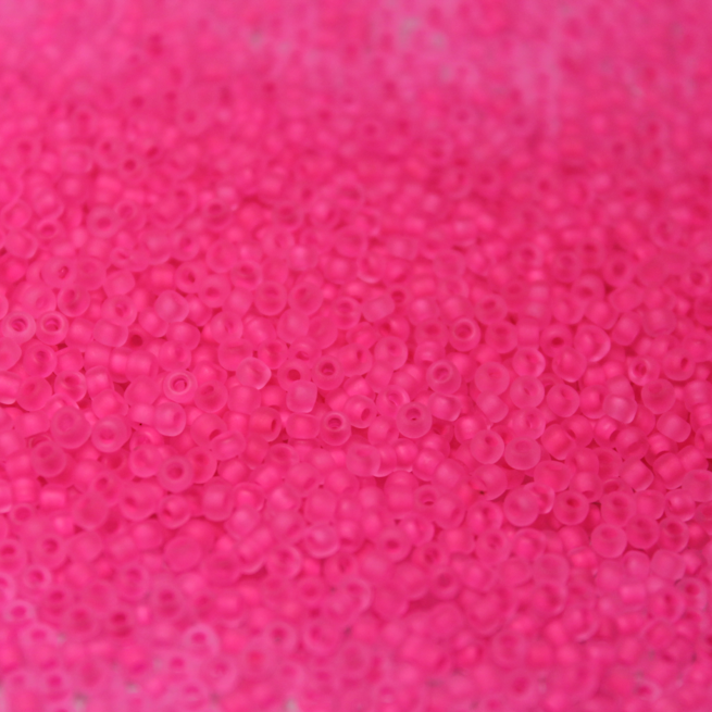 Frosted Neon Pink ~ 11/0 JSB F207A Japanese seed beads