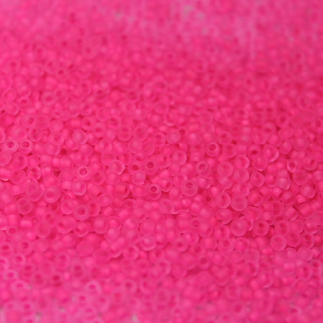 Frosted Neon Pink ~ 15/0 JSB F207A Japanese Seed Beads