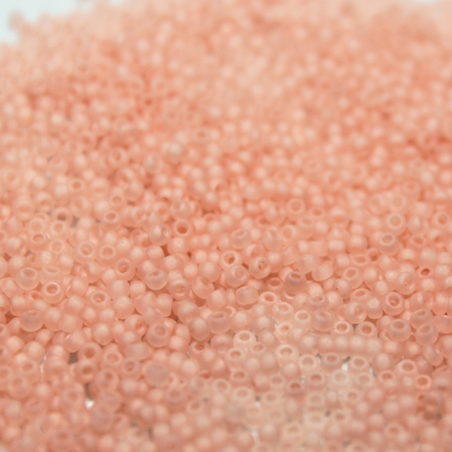 Frosted Light Peach ~ 11/0 JSB F207G Japanese seed beads
