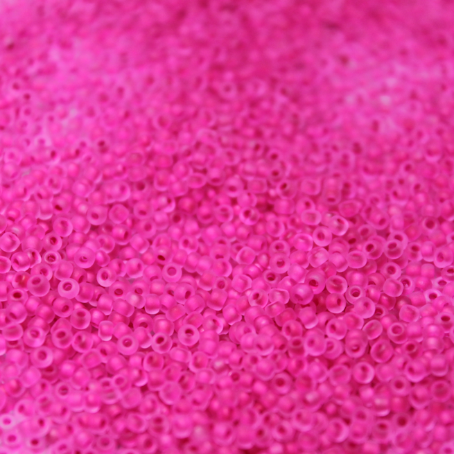 11/0 Japanese Seed Bead Frosted Neon Radical Raspberry F209D