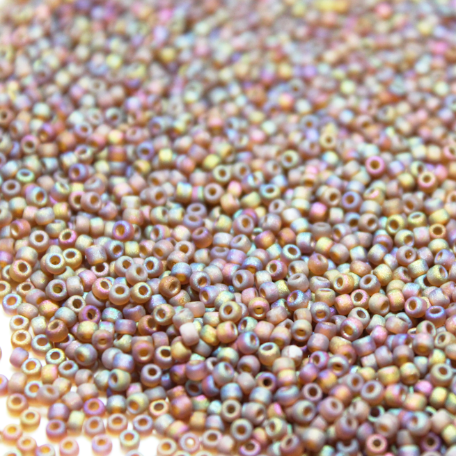 Frosted Dark Topaz AB ~ 11/0 JSB F257 Japanese Seed Beads