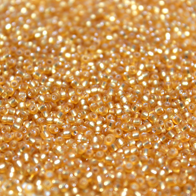 Frosted Silver Lined Medium Topaz ~ 11/0 JSB F4 Japanese seed bead