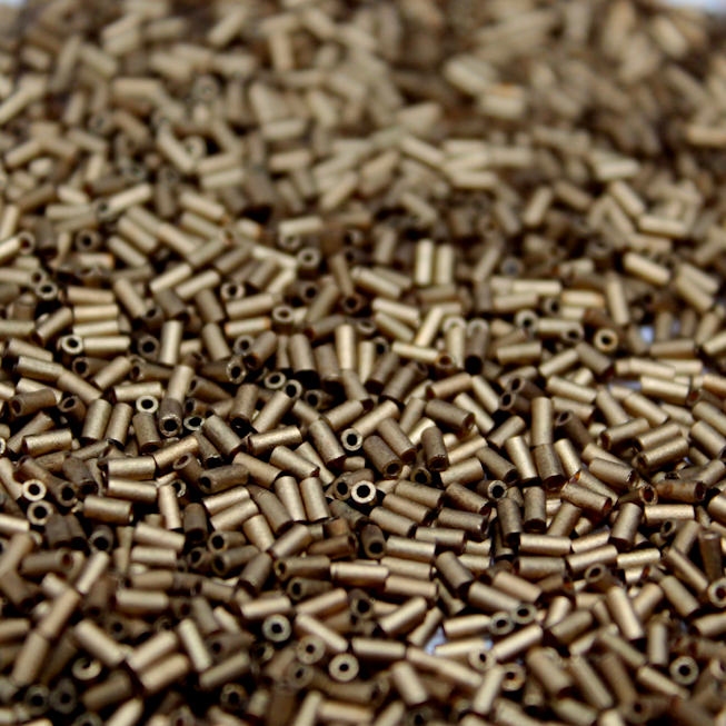 * CLOSE OUT * Matte Metallic Light Bronze Bugles ~ 3mm F457L