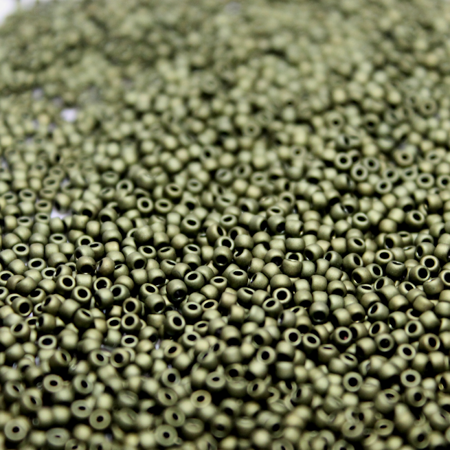 Matte Metallic Army Green ~ 11/0 JSB F458 Japanese seed beads