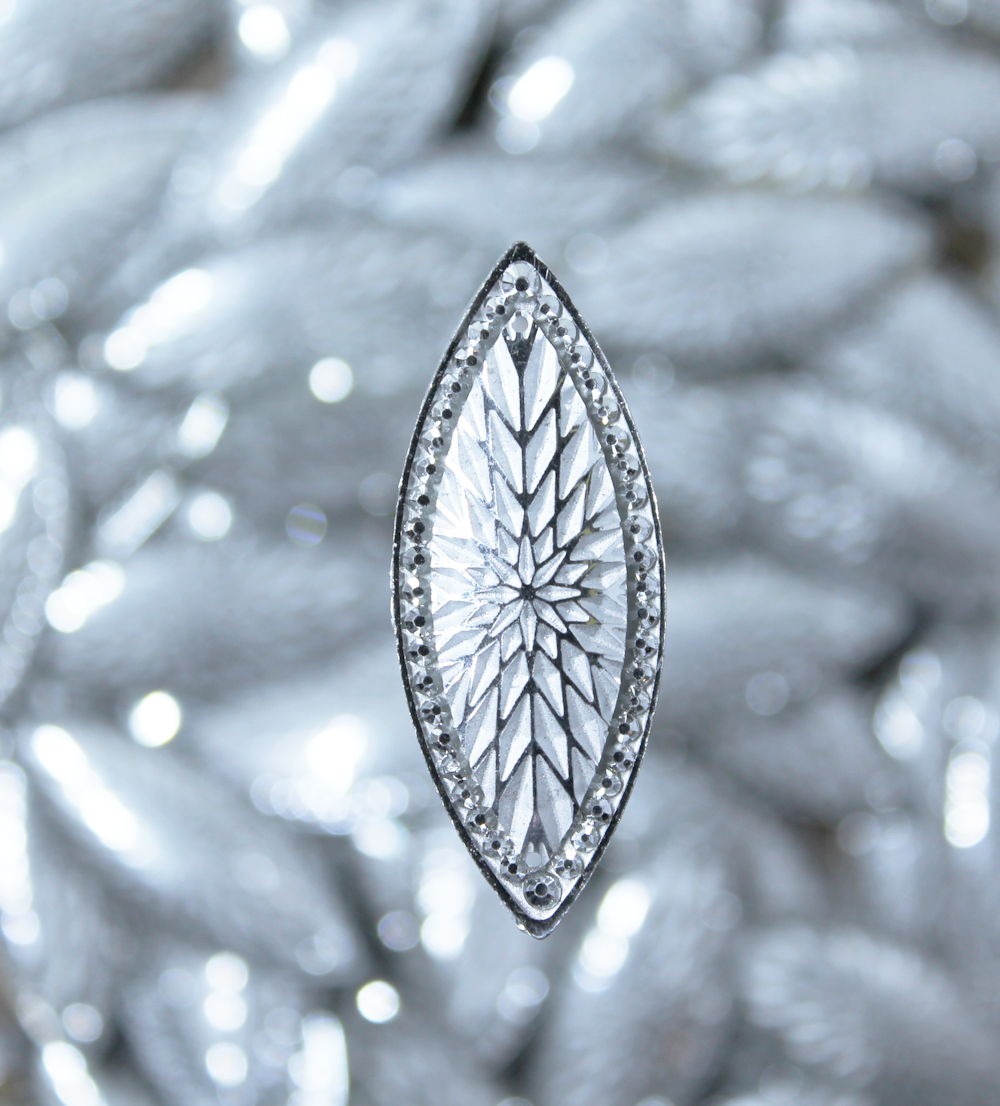 Silver Navette Starblanket Resin sew on Gems - S129