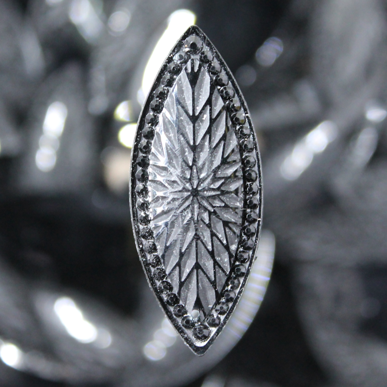 Black Navette Starblanket Resin sew on Gems - S136