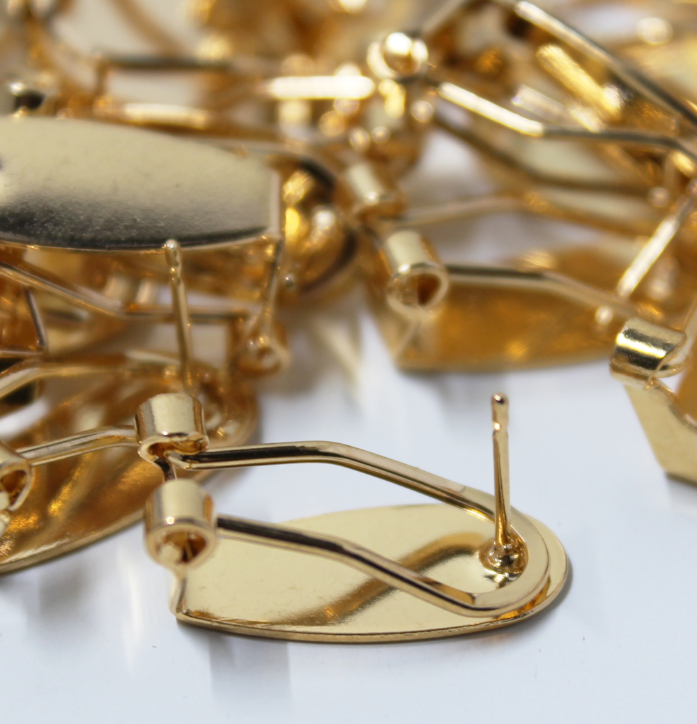 10 pair Gold Plated Hypoallergenic Fingernail Posts