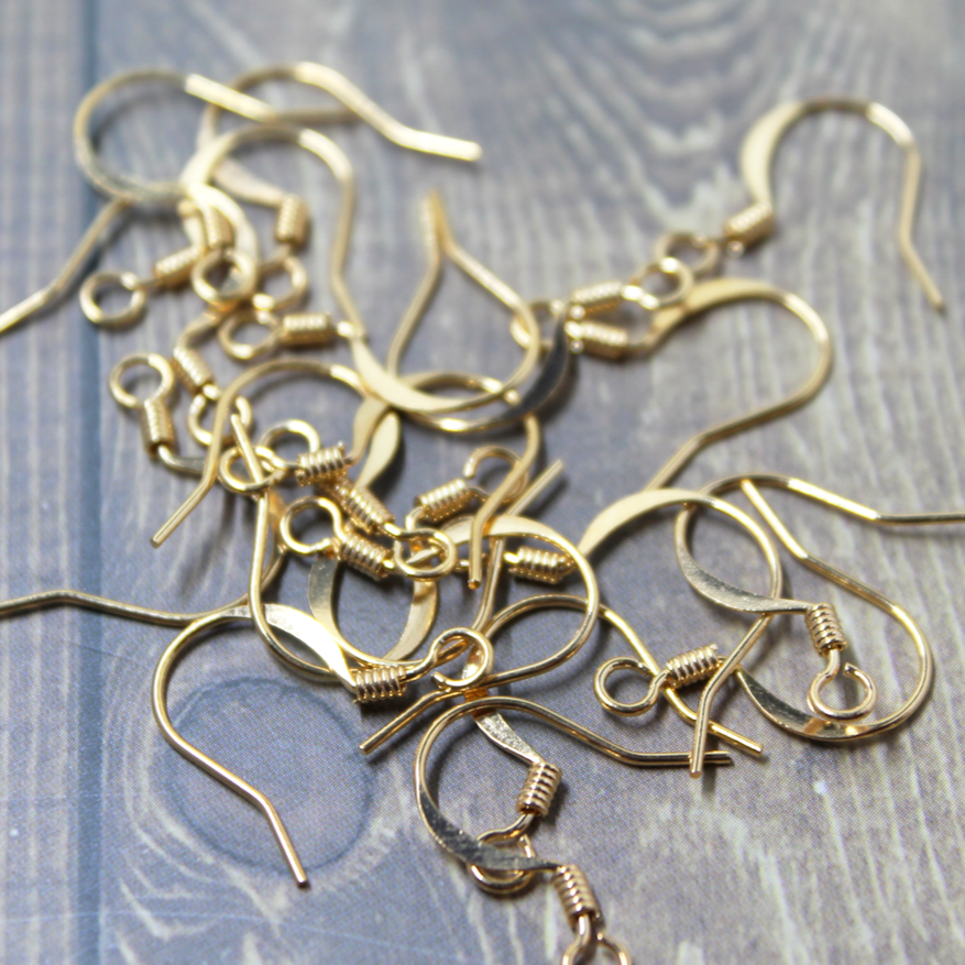 Gold Plated Hook Ear wires, 1 gross (approx. 72 pr.)