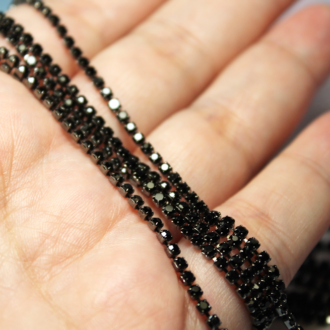 5 yards SS6 Black Gunmetal metal banding - MB6G