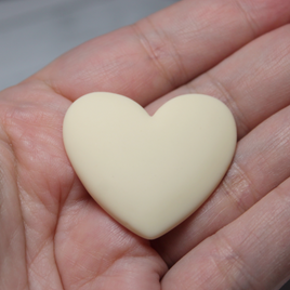 37mm Matte Heart Resin Cabochon White Chocolate - P60