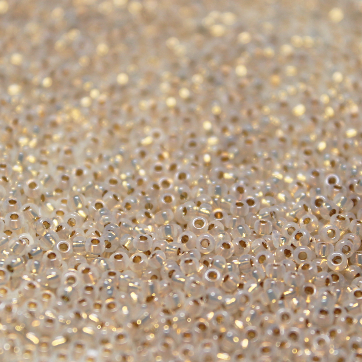 24K Gold Lined Opal Alabaster ~ 15/0 JSB 465C Japanese Seed Beads