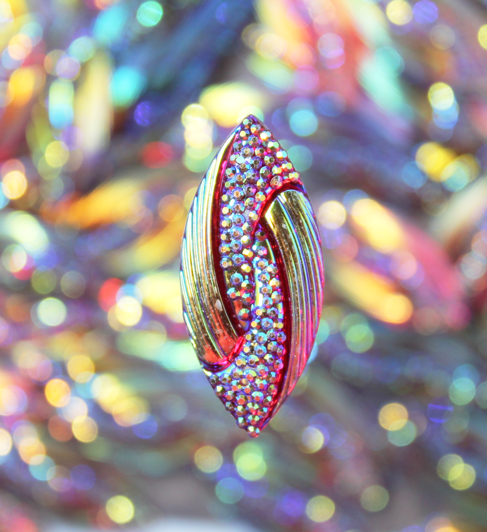 Red AB Navette Knot Resin sew on Gems - S181