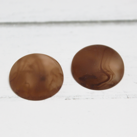 18mm Matte Round Resin Cabochon Marbled Sweet Tea - P16