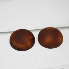 18mm Matte Round Resin Cabochon Marbled Tortoise Shell  - P21