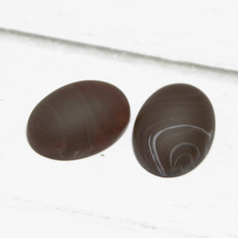 14x19mm Matte Oval Resin Cabochon Marbled Coffee Bean - P22