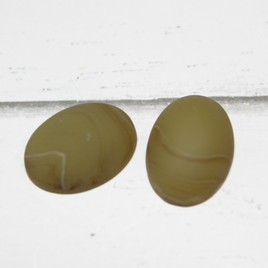 14x19mm Matte Oval Resin Cabochon Marbled Pea Soup - P23