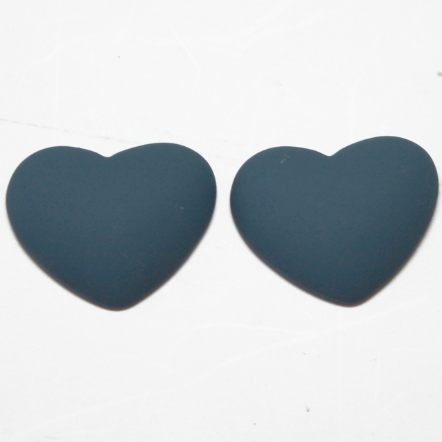 17x22 Matte Heart Resin Cabochon Saxon Blue P26