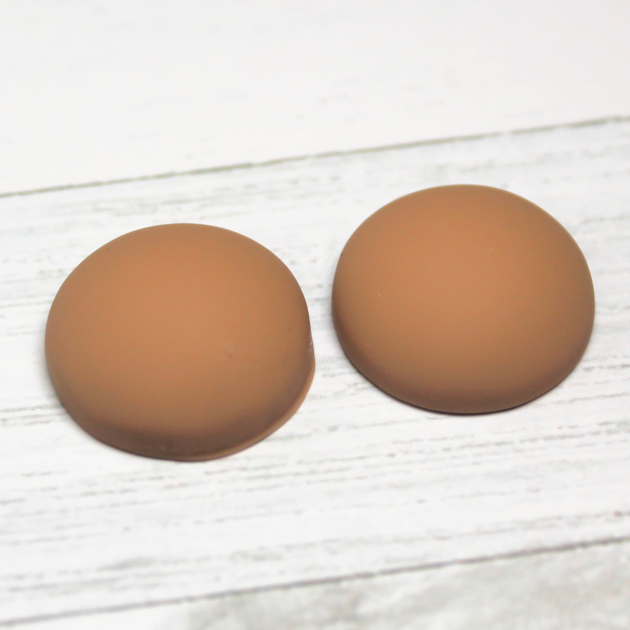 18mm Matte Round Resin Cabochon Camel- P4