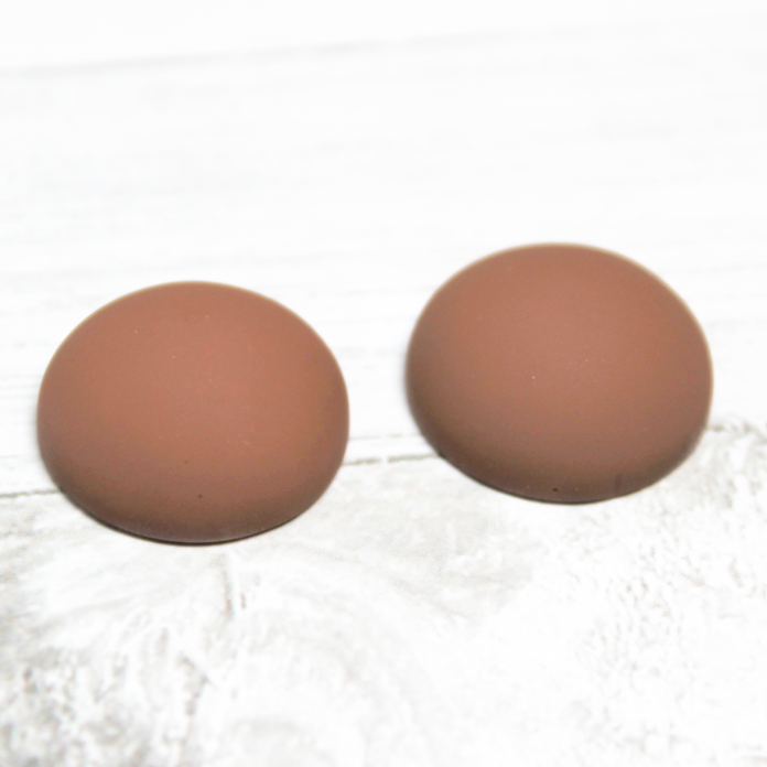 18mm Matte Round Resin Cabochon Milk Chocolate - P7