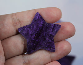 ** Defective Clearance **  Dark  Purple Glitter Pearl Star Resin Slab - T4