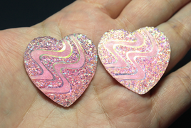 Light Pink Druzy Heart AB sew on Gems - A49